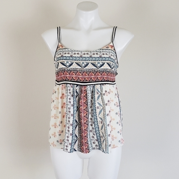 SKIES Are Blue Boho Braided Detail Top, Size SP - Picture 1 of 7